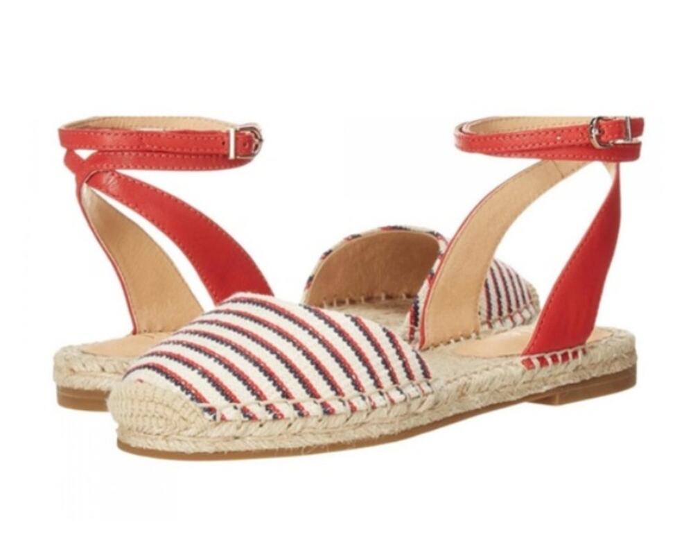 Joie Calo Espadrille Flats in Red/White/Blue size EU 39.5